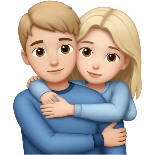 boy hugging girl from behind emoji
