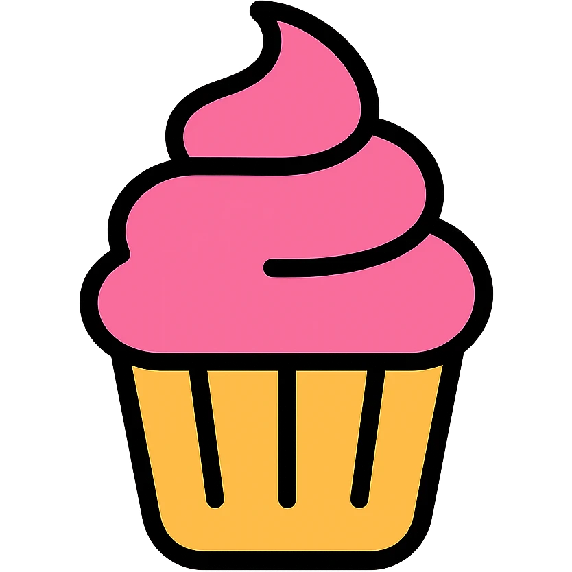 cupcake with pink icing emoji