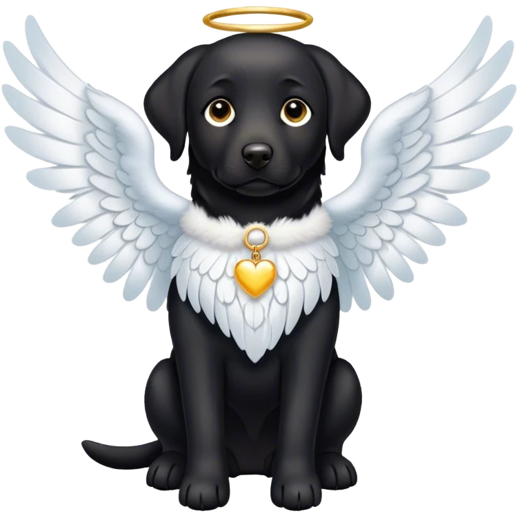 Black lab with angel wings  emoji