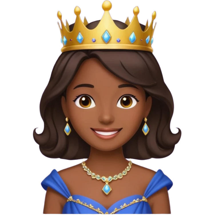 royal girl with dark skin emoji