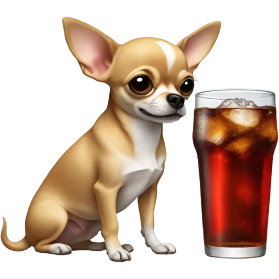 Chiuauaha drinking coke emoji