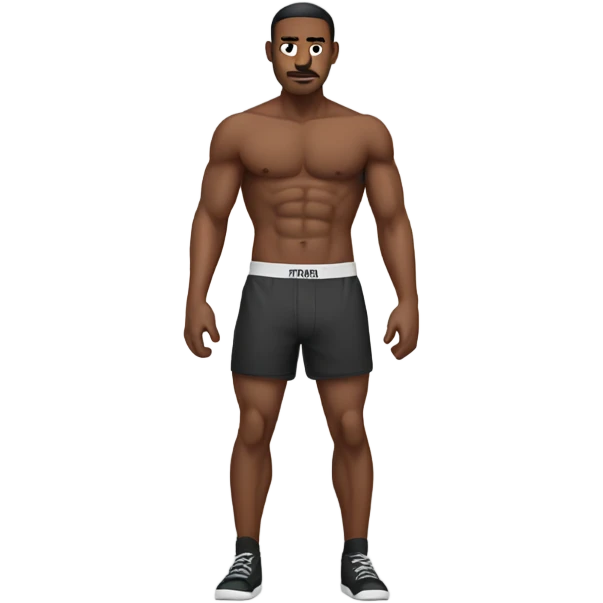 Men with abs using a boxer emoji