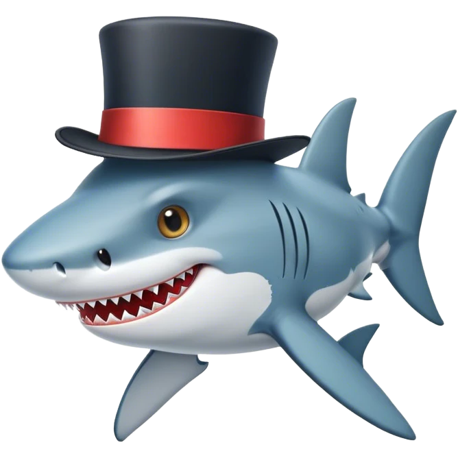 shark with top hat emoji
