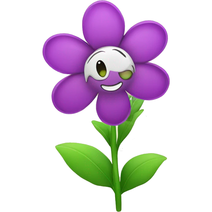 colorful flower with face emoji