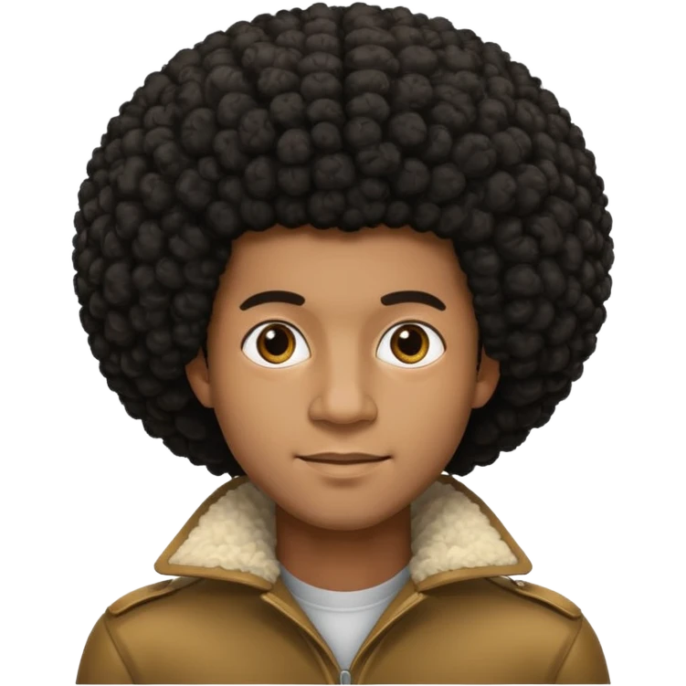  Afro slight smile and black skin color emoji male emoji