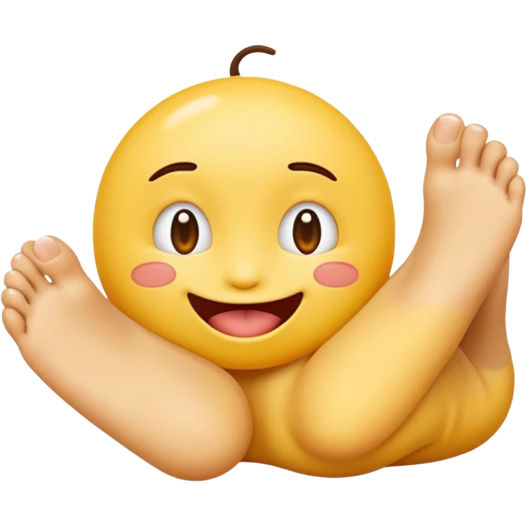yellow emoji character sucking toes, playful, suggestive emoji