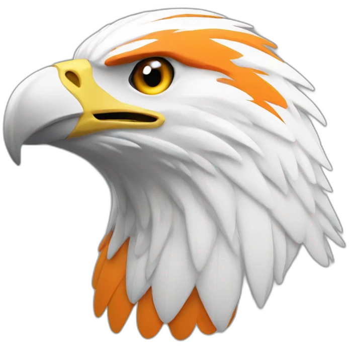An eagle in white orange emoji