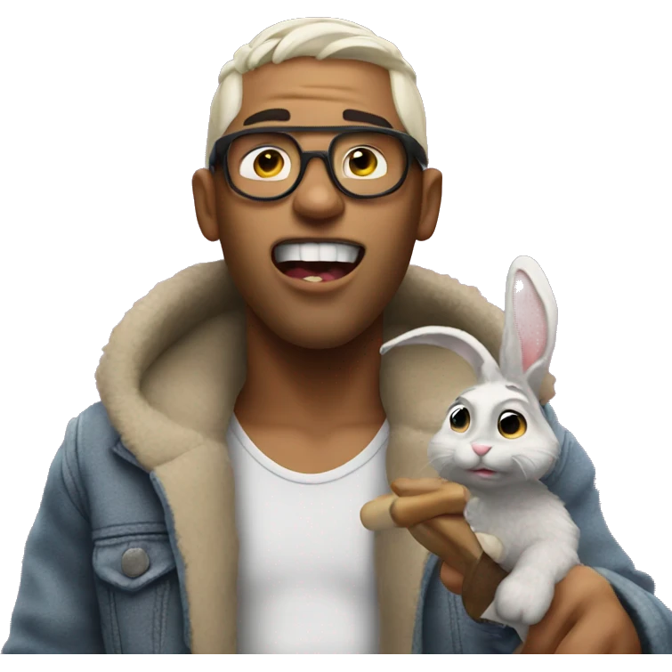 Bad bunny singing emoji
