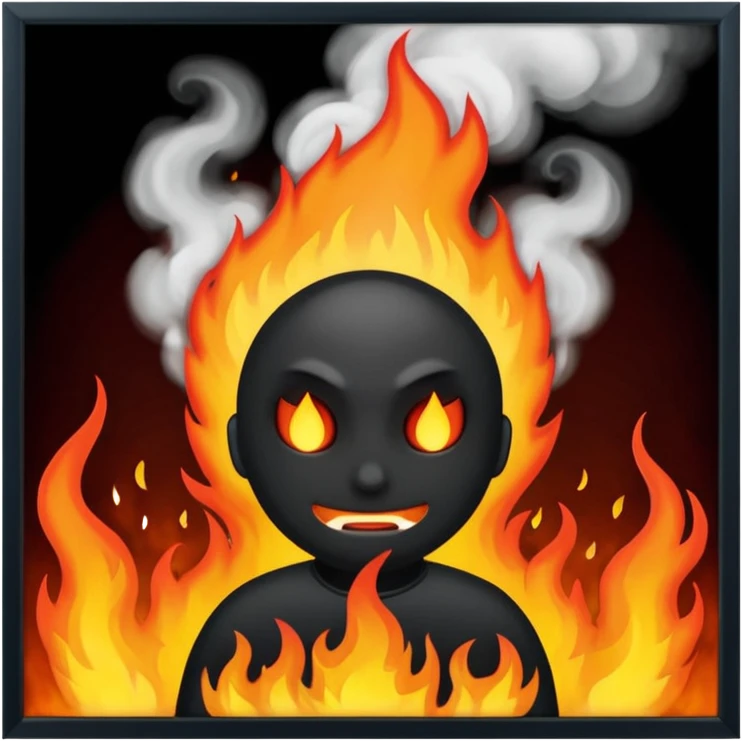 The world being overcome by evil spirits and fire emoji