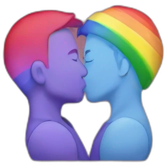 Gay kissing at pride emoji