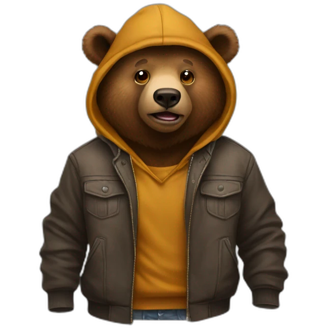 brown bear dressed in urban fashion emoji