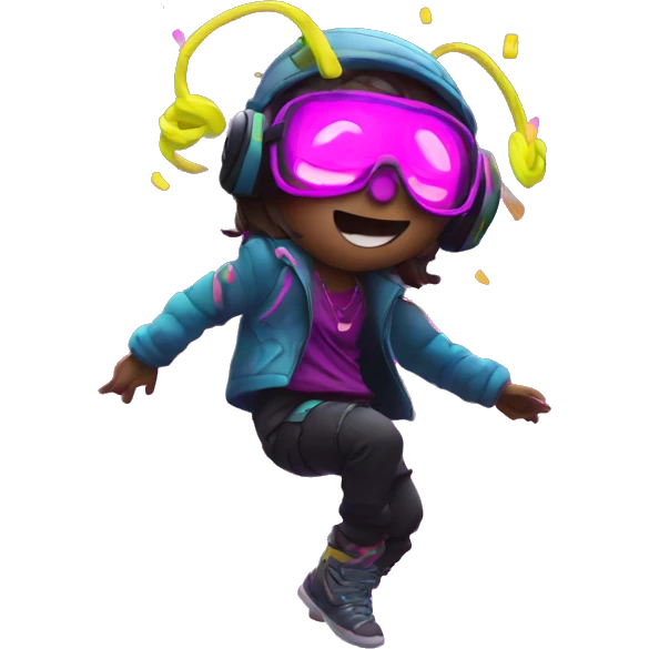 Rave neon dancing  emoji