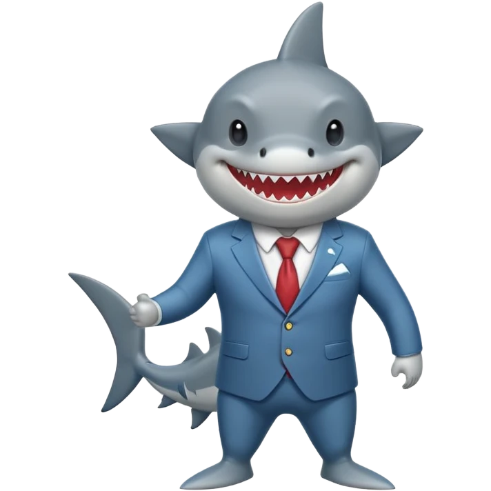 anthropomorphised shark walking upright emoji