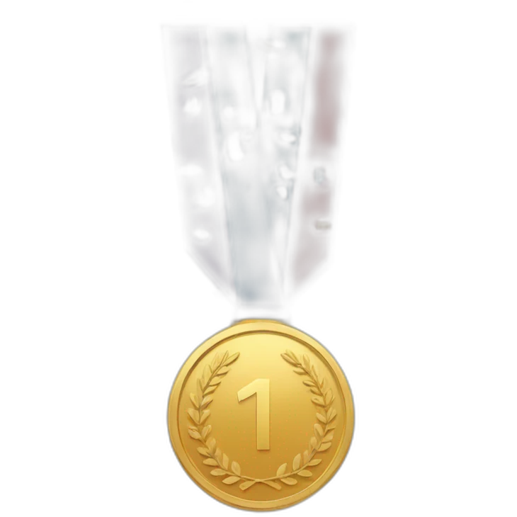  medal, trophy with confetti symbolizing bonification emoji