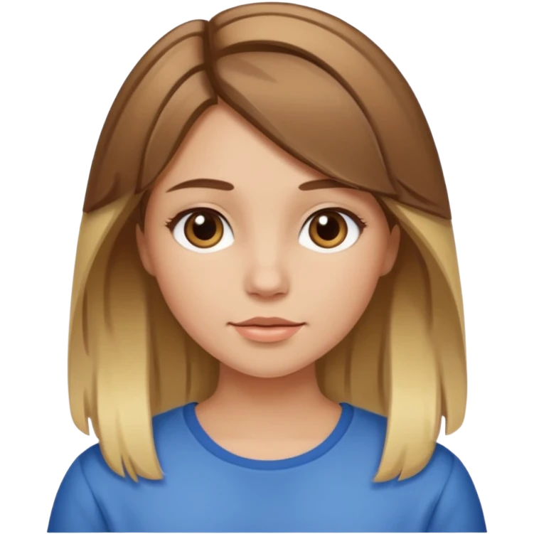 Brown haired girl with blonde chunky highlights emoji