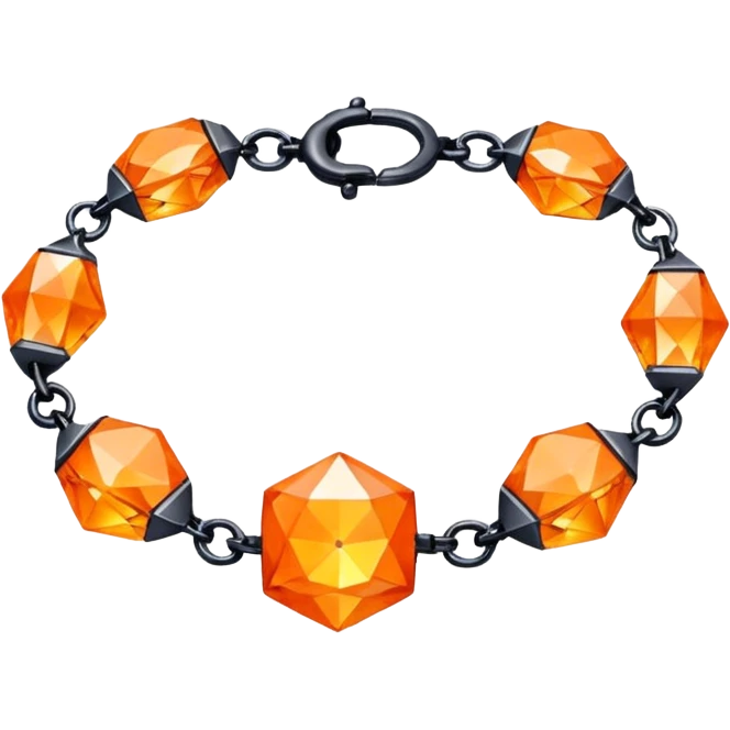 fantasy magic orange bracelet diamonds low poly emoji