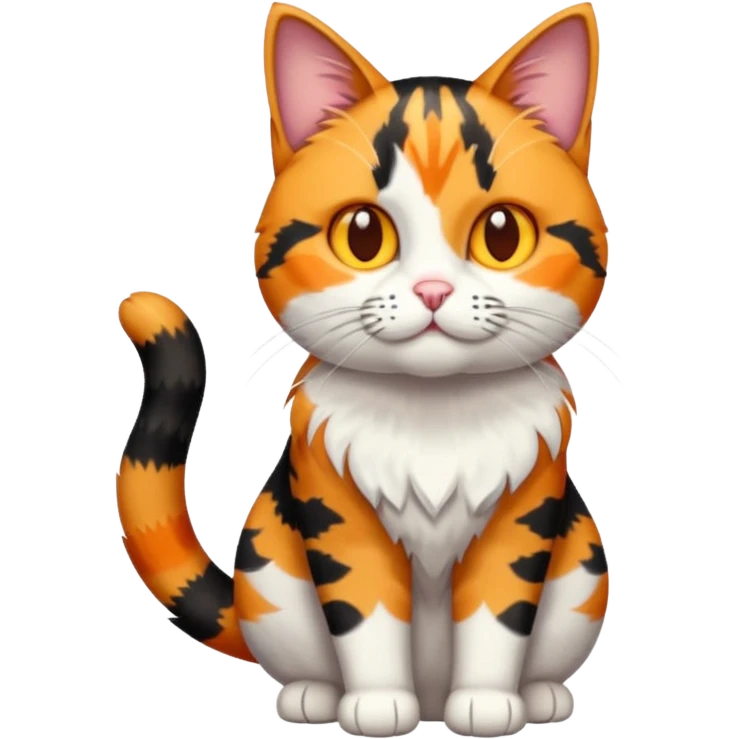 full body patchy calico tabby cat emoji