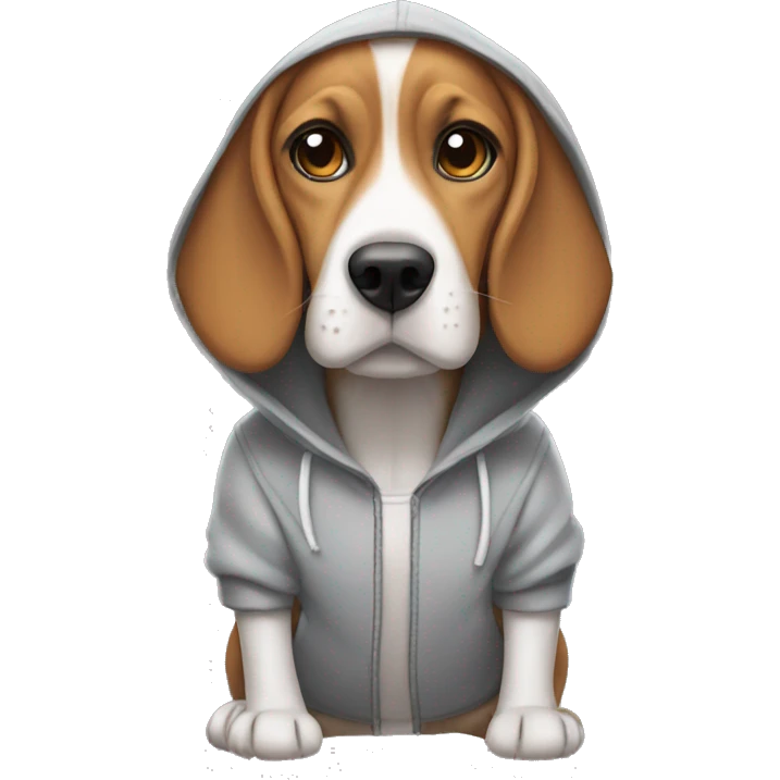 beagle wearing a hoodie emoji