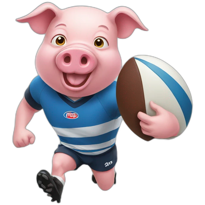 Pig  playing rugby emoji