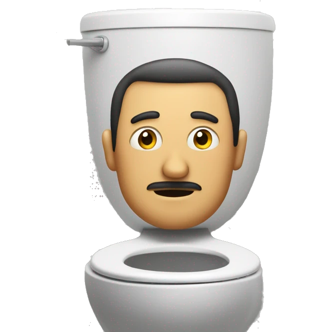 Head of a man in popping outside on a toilet (skibidi toilet) emoji