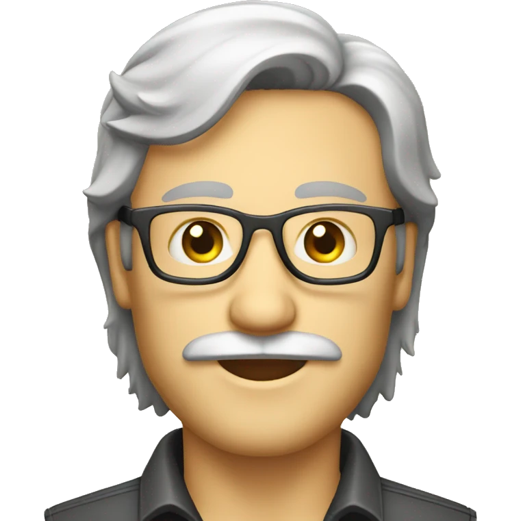 caucasian developer with glasses, mustache and a mullet emoji