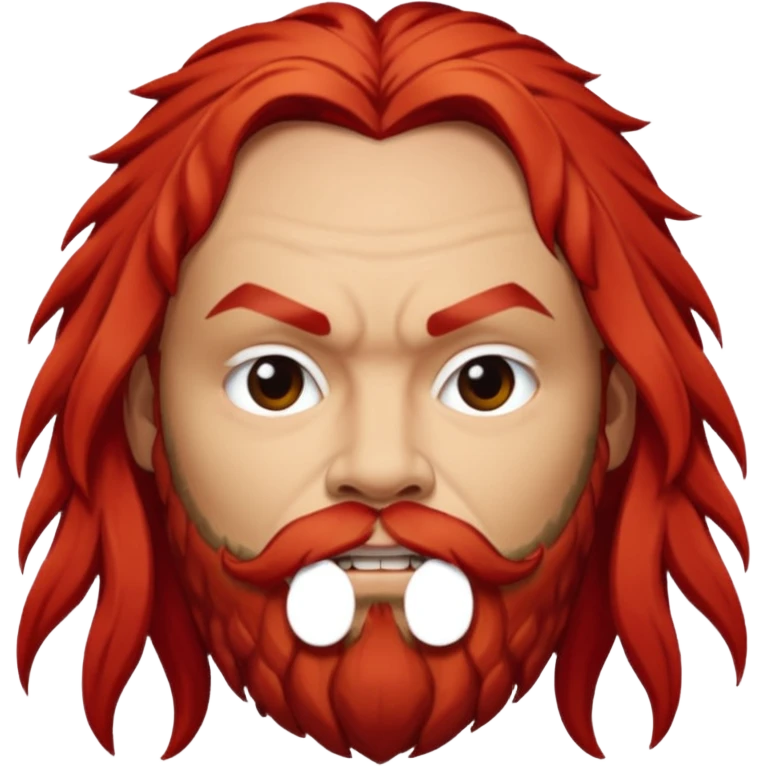 Max Cavalera with long red hair, light skin emoji