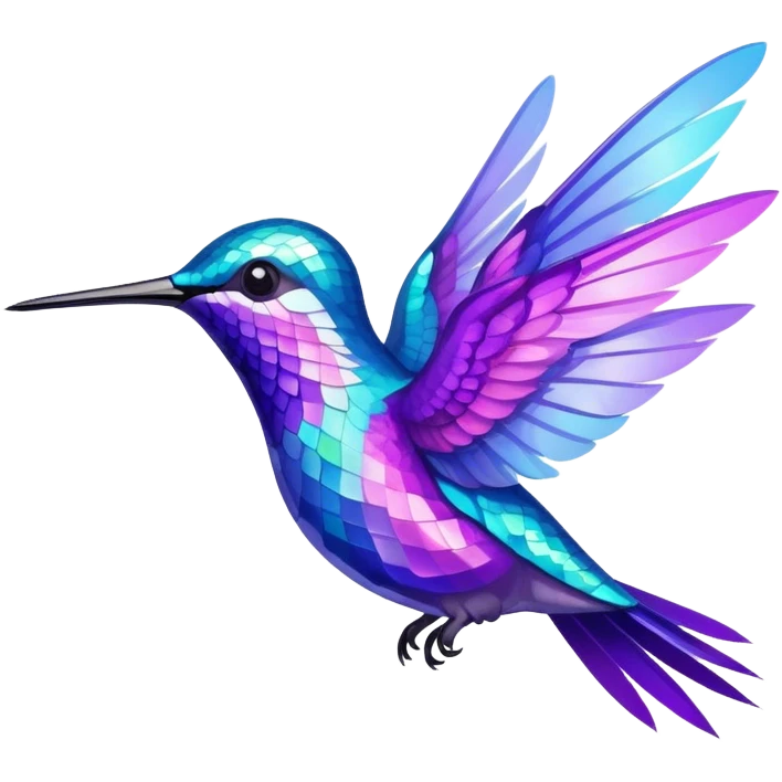 Blue and purple hummingbird emoji
