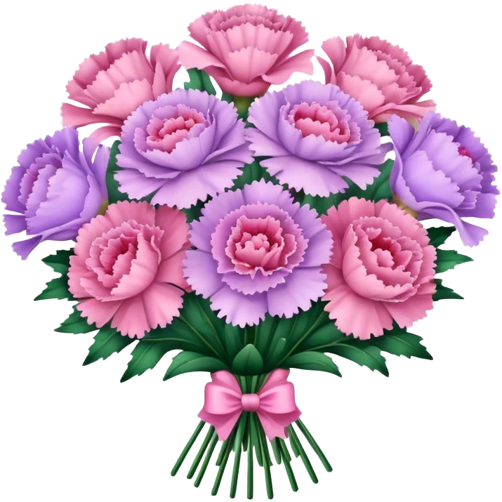 lavender Pink carnations bouquet emoji