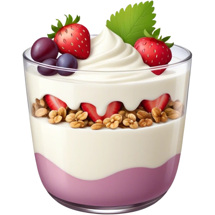 Yogurt with strawberries grapes and granola emoji