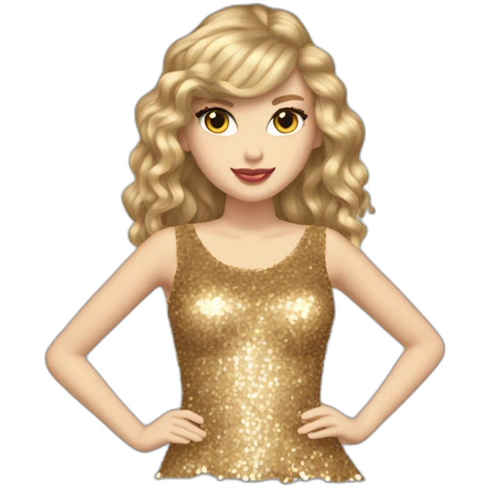 taylor swift fearless longer hair golden sequin dress emoji