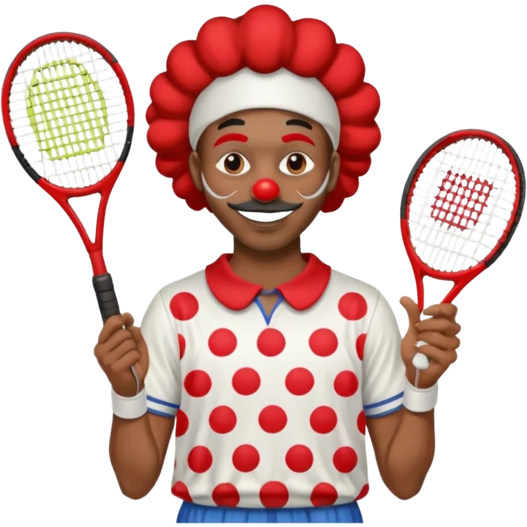 tennis player black clown man emoji