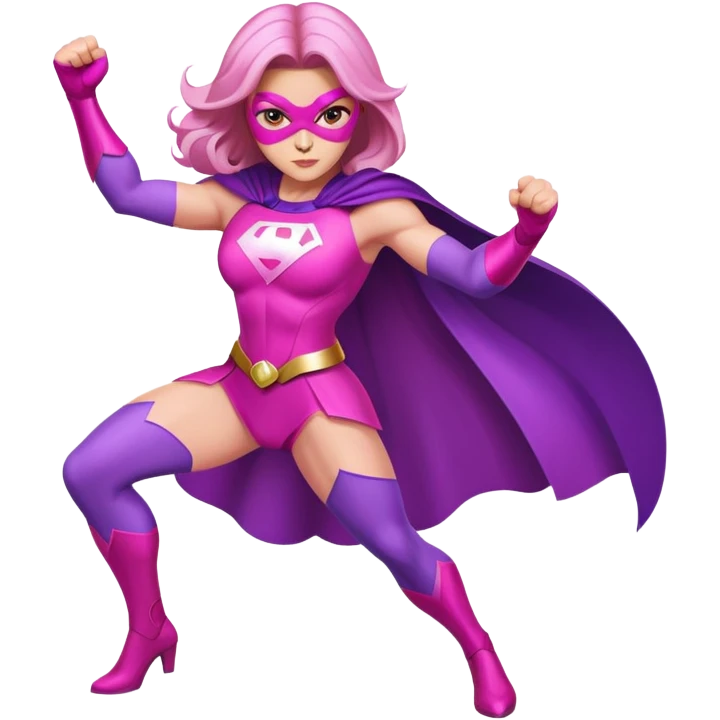 pink violet woman superhero power emoji