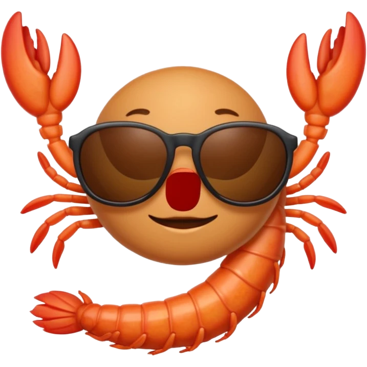 Prawn wearing sunglasses emoji