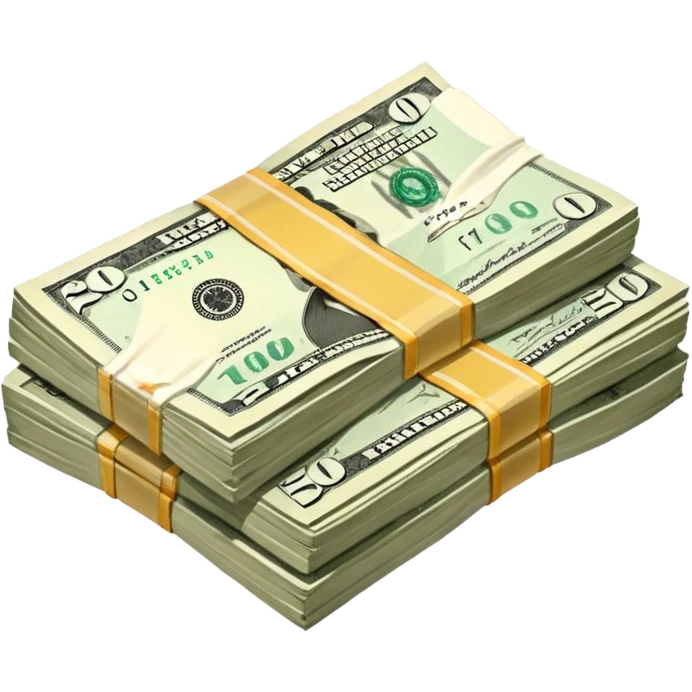 a second hand item to be sold, cash notes, transactions,  emoji