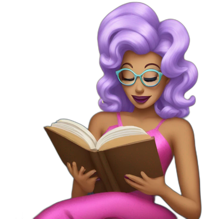 drag queen reading a book emoji