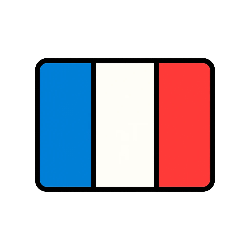 French flag with blue, white, and red vertical stripes emoji