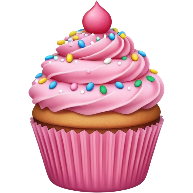 Cupcake with pink icing emoji