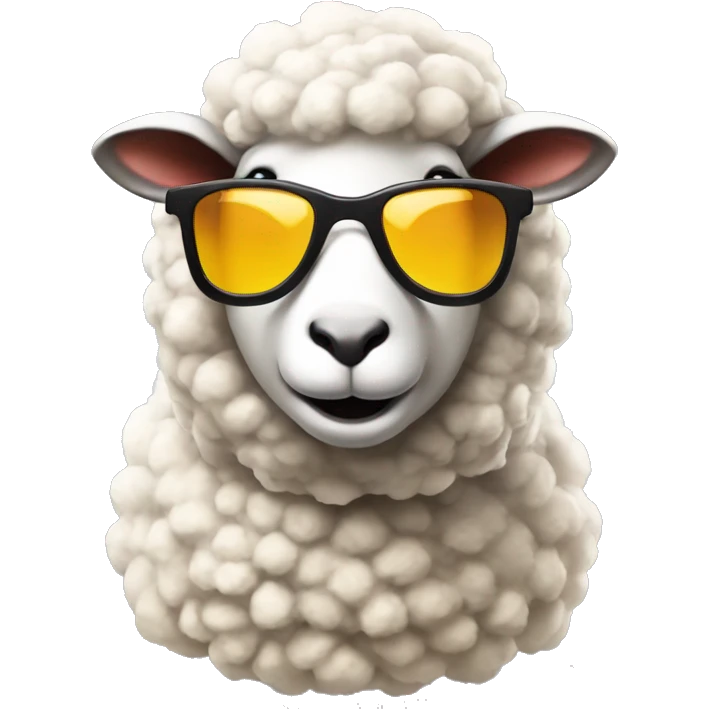 Create a sheep from catan wearing sunglasses while playing catan emoji