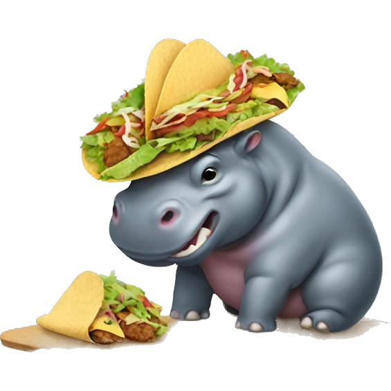 Hippo eating tacos  emoji