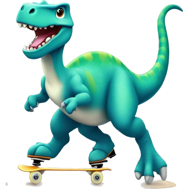 Dinosaurio patinando emoji