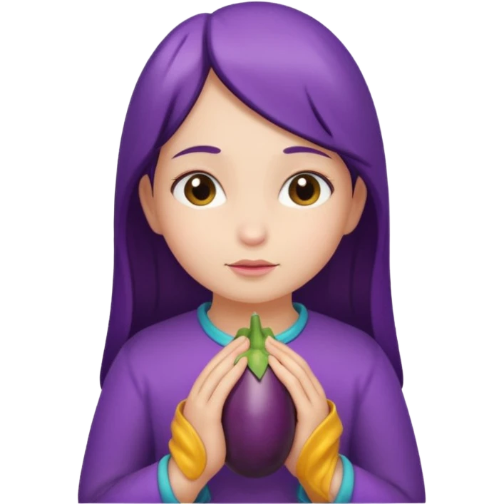 girl praying to 🍆 emoji
