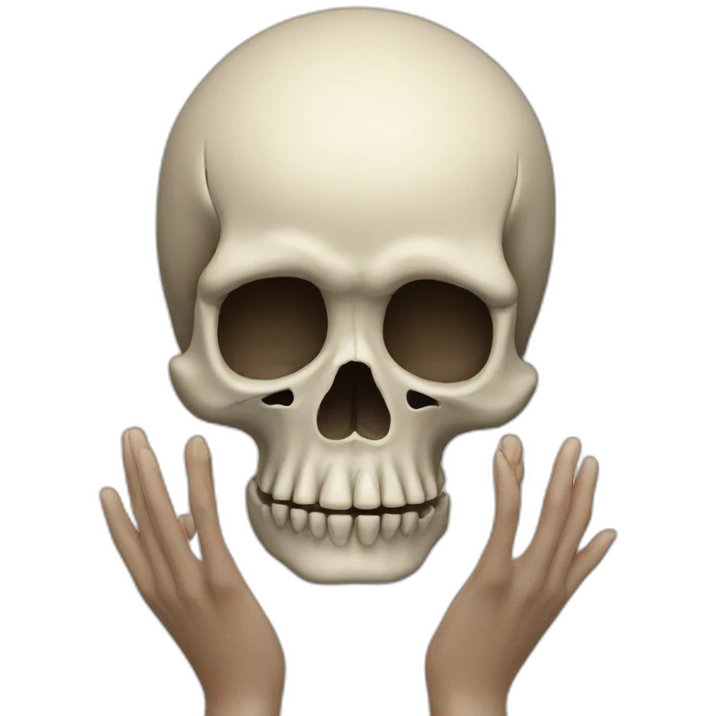 skull hands together emoji
