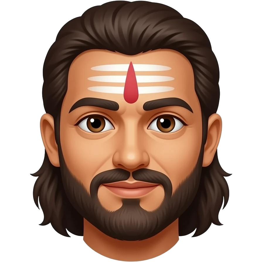 A vaishnavaite with a nam tilak in his forehead emoji