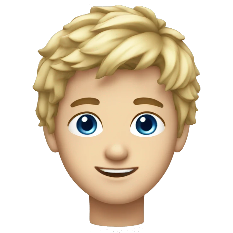 teen boy dirty blonde hair blue eyes cute emoji