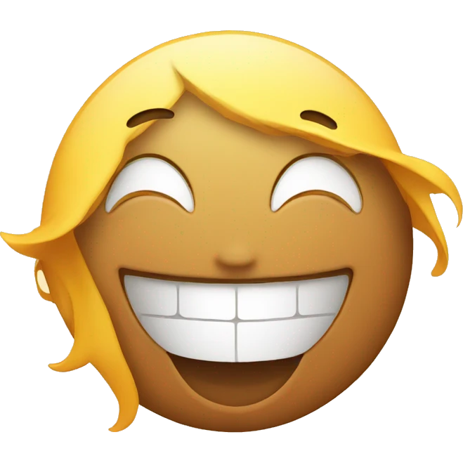 person laughing with sunrise emoji