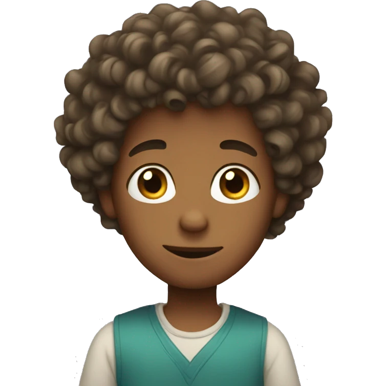Boy With curly hair  emoji