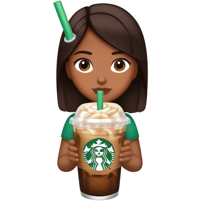 Starbuck ice coffee with ice cubes emoji