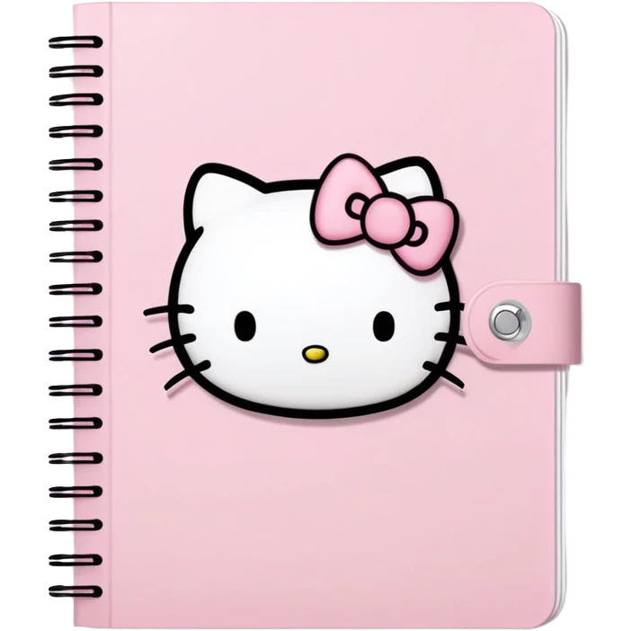 Light pink notebook with a hello kitty in it emoji