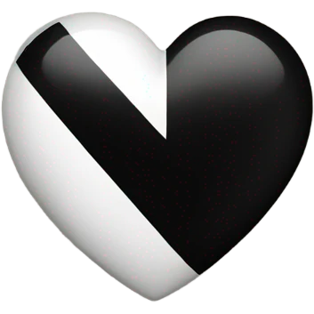 Half white half black heart emoji