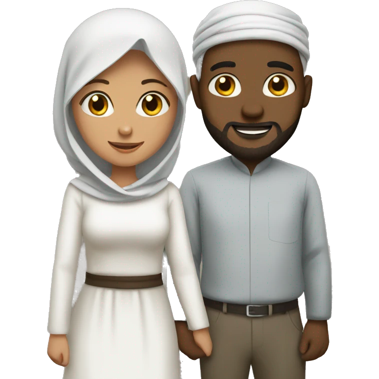 Interracial Muslim couple emoji